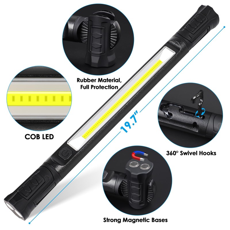 Work Light, 2500LM Ultra Bright, 5200mAh Rechargeable LED Work Lights,