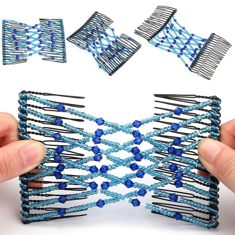 CCbeauty CCbeauty 6 Pcs Magic Hair Comb Elastic Beaded Hair