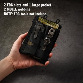 VIPERADE VE18 Small EDC Bag, Small Tool Bag with 6 Pockets, EDC Tool Organiser Bag for Men, Small EDC Multitool Pockets Organiser Pocket Pouch with Velcro Area - Black Camouflage