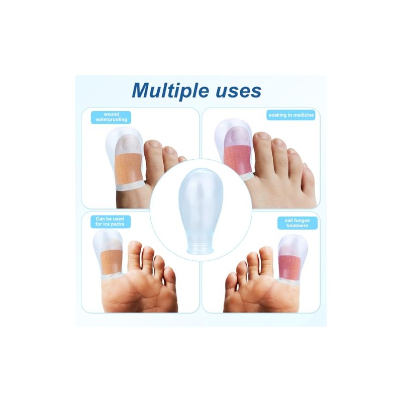 4pcs Waterproof Silicone Toe Protectors with Nursing Bandage