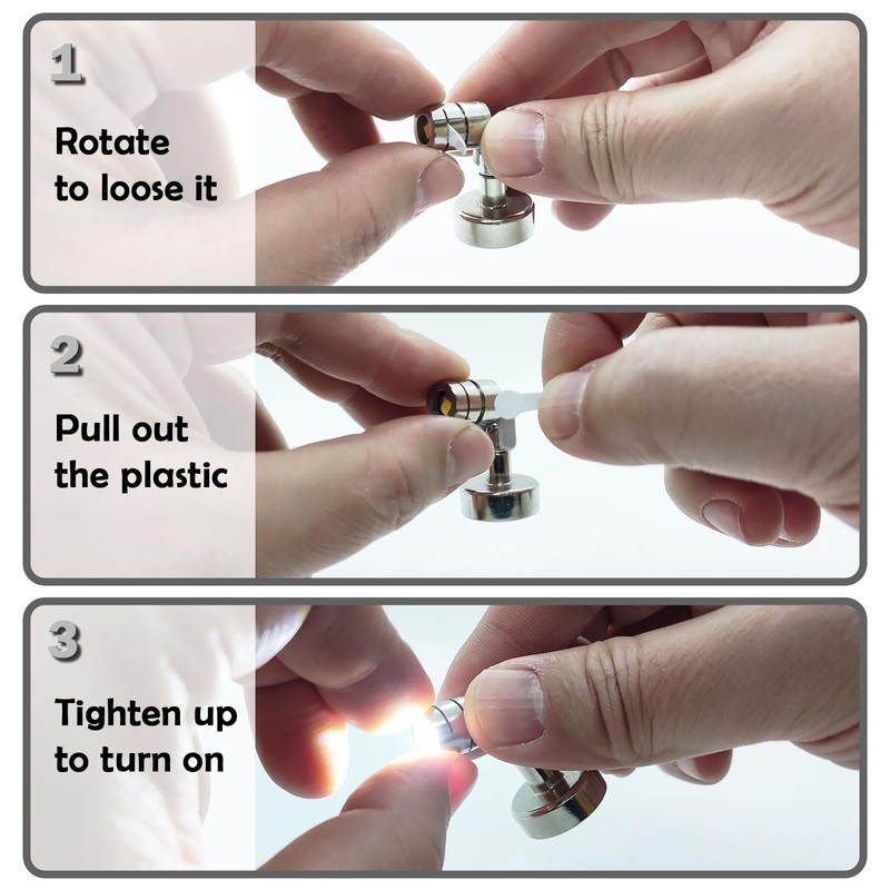 Suzeyar Metal Miniature LED Light,Tiny Spot Lights with Magnet Base,Battery