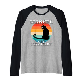 Manuel Cat Sanctuary Group Family Reunion Name Raglan Baseball Tee