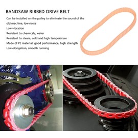 10in Bandsaw Ribbed Drive Belt PE Material Low Noise High Temperature Resistance for Lathes Drilling Machines Table Saws