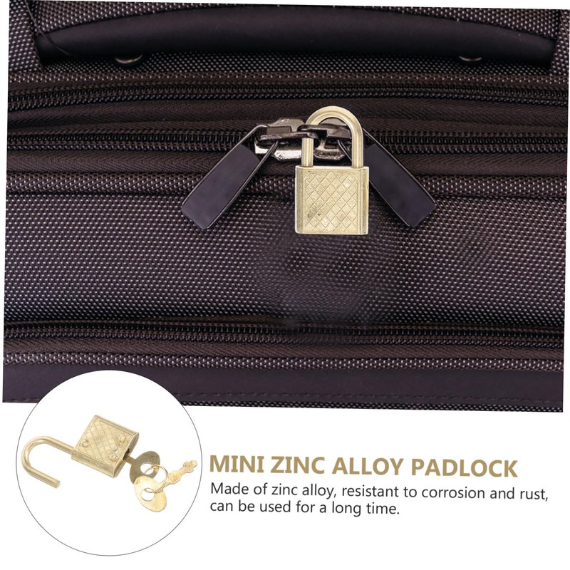 Operitacx 10Pcs Zinc Alloy Padlocks Rustproof Suitcase Locks for Travel