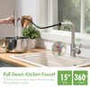 Kitchen Faucet with Pull Down Sprayer Brushed Nickel Waterfall Sink