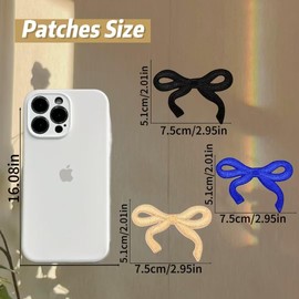 20PCS Bow Embroidered Iron on Patches, Cute Patches Sew on Repair Embroidered Applique Patches for Hats, Jacket, Chothes, Backpacks-DIY Crafts Gift for Girl