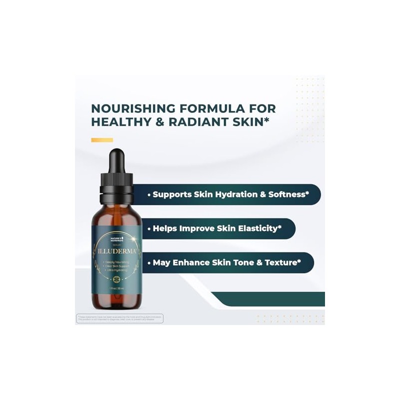 Illuderma Serum – 100% Natural Facial Serum with 16 Beneficial