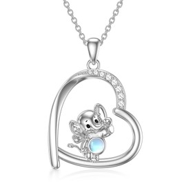 MISTBEE - Collar con Dije Colgante de Corazón de Plata de Ley 925 para el Día de la Madre, Regalo para el Día de la Madre, Plata Esterlina, Sin Piedra Preciosa