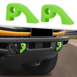 Jimen Fit for Ford Bronco 2021-2024, 2PCS Front Bumper Tow Hook Covers Protector Exterior Accessories (Green)