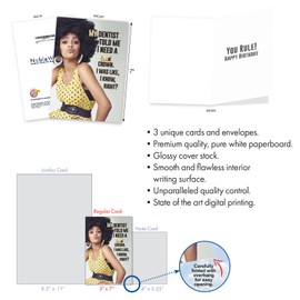 NobleWorks Assortment Pack of 3 Funny Birthday Greeting Cards with Envelopes (3 Designs, 1 Each) Colorful Women VC10238BDG-C1x3-ET