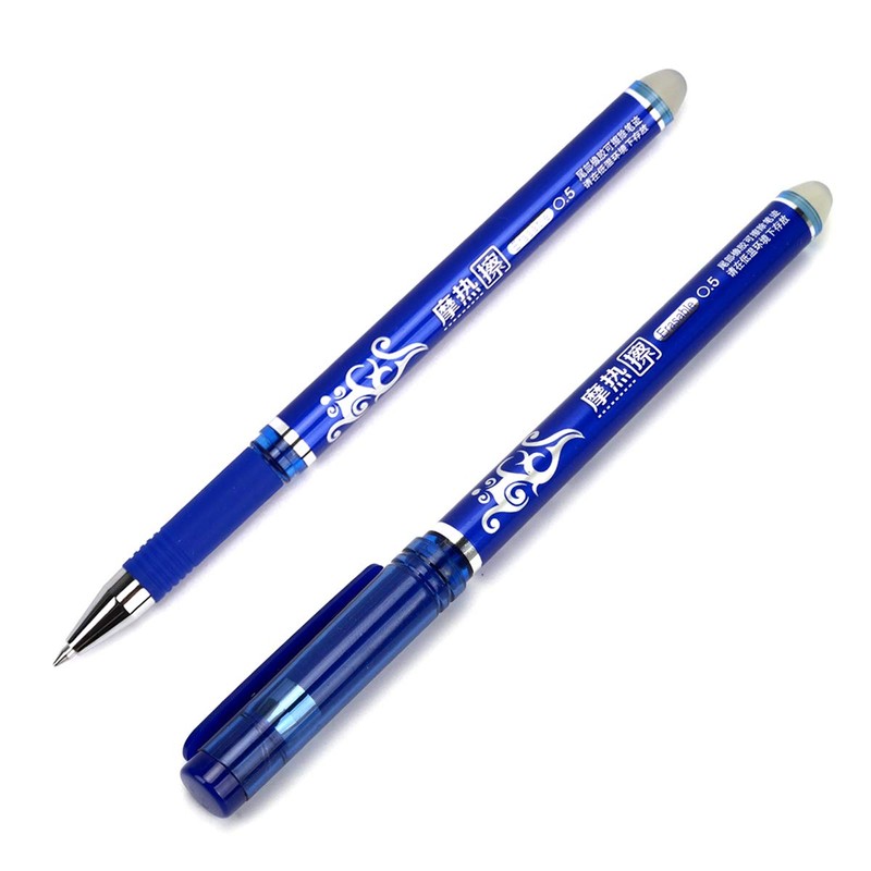 WONOLO 12PCS 0.5mm Erasable Pen Blue Gel Ink Roller Ball