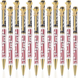 12 Pieces American Flag Pen Independence Day Ballpoint Pens Patriotic Writing Pens with Clip Black Ink Pens for 4th of July, Office Supplies, Souvenir, Present