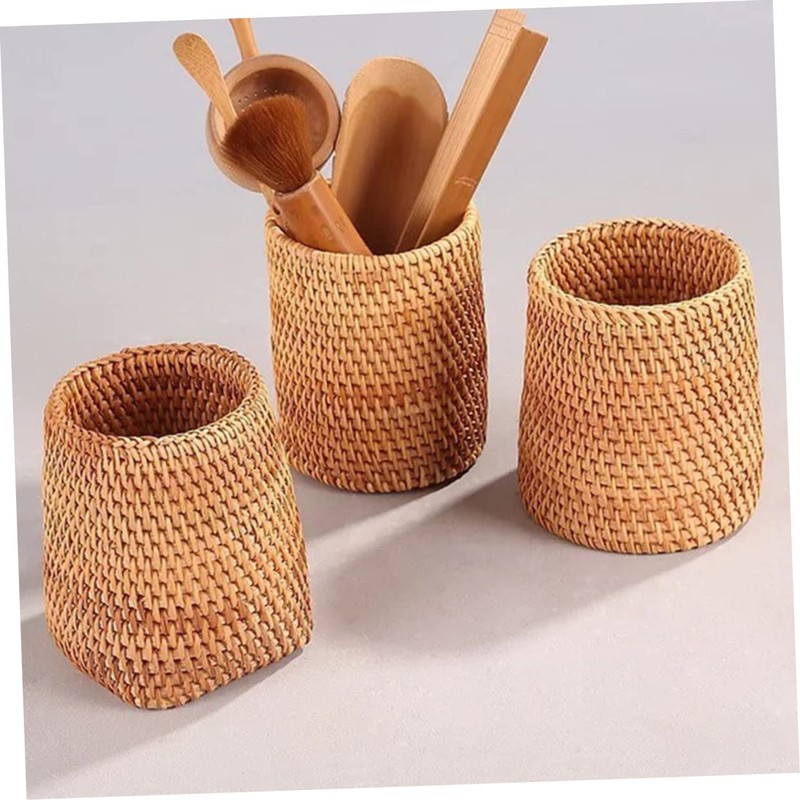 ABOOFAN 2 Pcs Pen Holder Handmade Makeup Brush Holder Desk