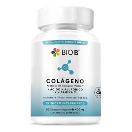 Bio B 90 Cápsulas Colágeno + Ácido Hialurónico + Vitamina C Sabor N/A