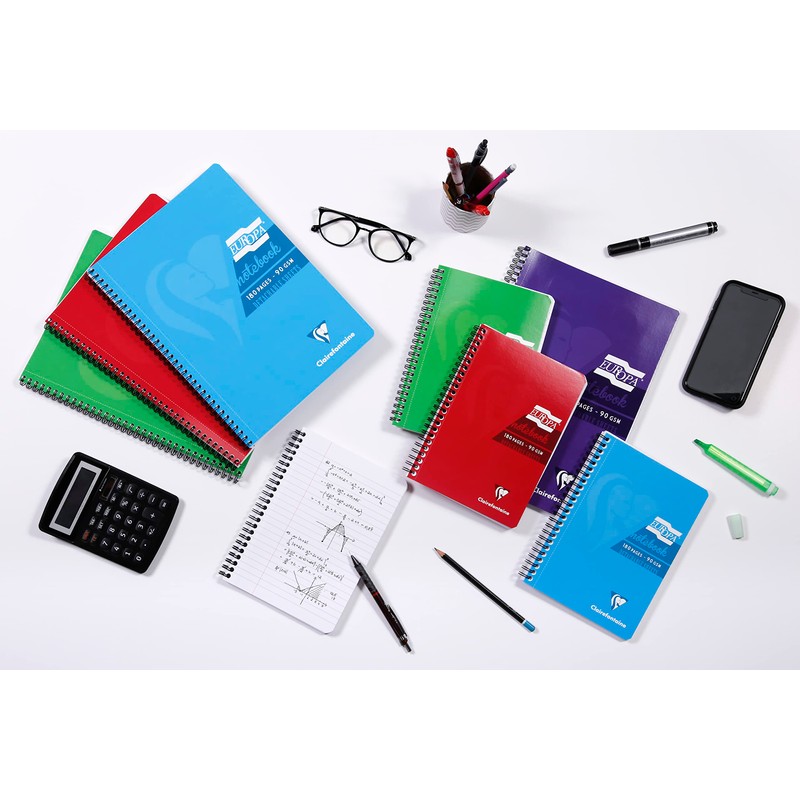 Clairefontaine Europa - Ref 5800Z Wirebound Notebooks, Hardwearing Bright and