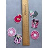 5pc. Pink Sprinkle Donuts Resin Planar Flatbacks, Bow Center, Cabochon,