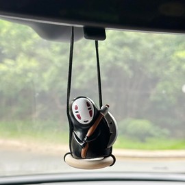 Funny Anime Car Accessories of No Face Man Car Pendant Hanging Swing, for Car Rear View Mirror Accessories