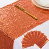 ShinyBeauty Sequin Table Runners - Pack of 10 Orange 12x72-Inch