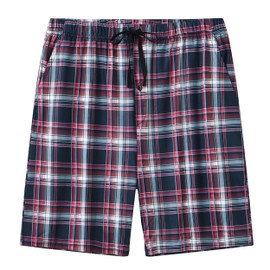 MoFiz Mens Pajama Bottoms Sleep Plaid Shorts Soft Comfort Fit Loungewear Sleeping Bedroom 3Pack PJS Shorts Large