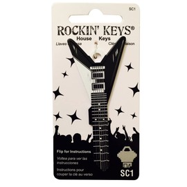Rockin' Keys Black V Guitar Shaped House Key SC1