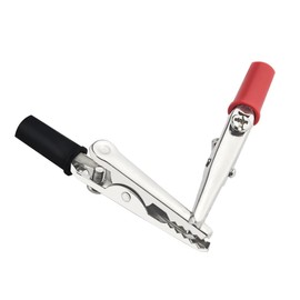 BGTXINGI 50 Pieces 2 Types Metal Alligator Clips Alligator Clips Electrical Test Clamps with Black and Red Plastic Handle for Electrical Testing Work in Laboratory