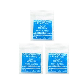 JMU Clear Orthodontic Elastics 5/16 Medium, 300 Pack Orthodontic Rubber Bands Latex Free Intraoral Elastic Bands Dental Rubber Bands Made in USA