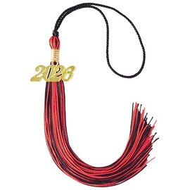 GRADFTY Red and Black Graduation Tassel 2026 for Grad Cap and Graduation Ceremony Accessory Decoration