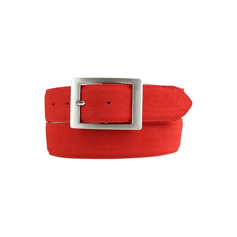 BELTINGER Men's Suede Belt with Double Buckle 4 cm Suede