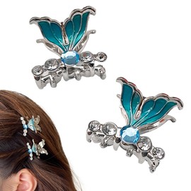 AEGYPIUS Fish Hair Clip, 2 Pcs 0.9 x 0.9 Inches Silver Fish Tail Metal Claw Clips for Thick Hair Fish Claw Clip Small Metal Hair Clips for Women, Metal Claw Clip Metal Mini Metal Hair Clips for Women