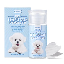 Oivolii Tear Stain Remover for Dogs & Cats – Natural Gentle Liquid, Safe & Non-Irritating, Effectively Cleans Tear Stains, Eye Discharge & Debris