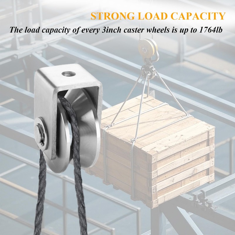 Stainless Steel V Groove Wheel Heavy Duty Pulley Smooth Rolling