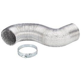 Universal 4" Hybrid Dryer Vent with Metal Clamp, Flexible Aluminium Duct 8'