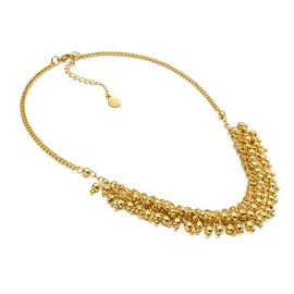 Vestopazzo Brass Multi Ball Necklace Handmade Unisex M Brass No Gemstone, Brass, No Gemstone