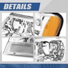 Auto Dynasty Pair of Chrome Housing Amber Corner Headlights Assembly