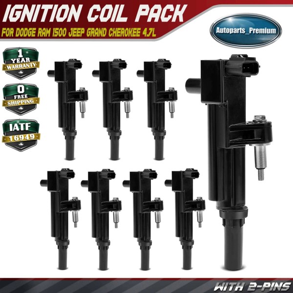 Unbranded 8x Ignition Coil for Jeep Grand Cherokee 2008-2010 Dodge