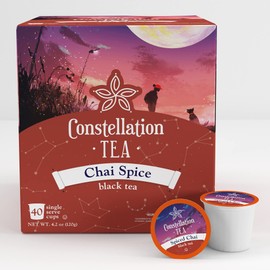 Constellation Tea Spiced Chai Black Tea Pods Compatible with K Cup Brewers Including 2.0, 40 Count