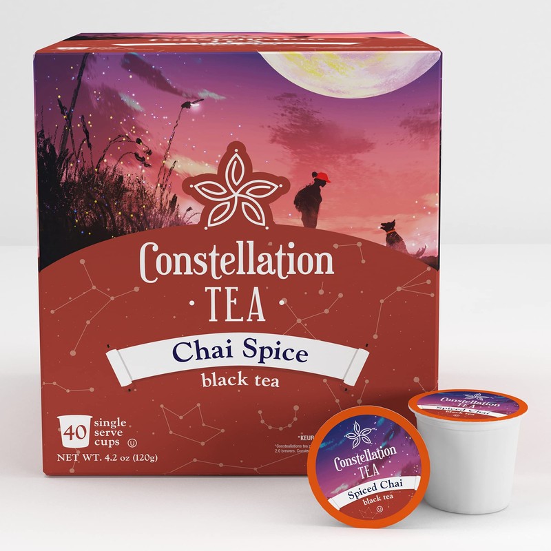 Constellation Tea Spiced Chai Black Tea Pods Compatible with K