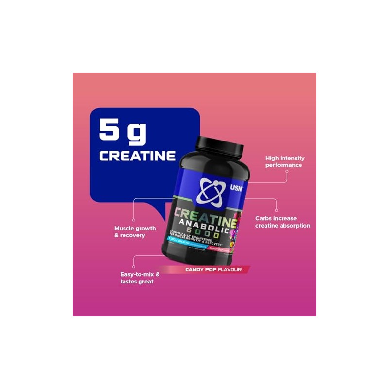 USN Creatine Anabolic Creatine & BCAAs I Candy Pop I