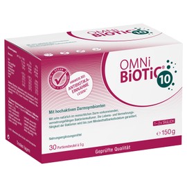 OMNi BiOTiC 10, 30 Servings (150 g), 10 Bacterial Strains, 10 Billion Germs per Daily Dose, Powder, With Inulin,Vegan, Gluten-Free, Lactose-Free, Daily Use
