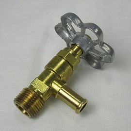 Brass Motorcycle Hi Flow Faucet Fuel Petcock Needle Valve Gas Shut Off Valve - 3/8" NPT Thread - 3/8" ID Fuel Line - Zinc Valve Handle - Harley Chopper Bobber Cafe Racer (FAUCET)