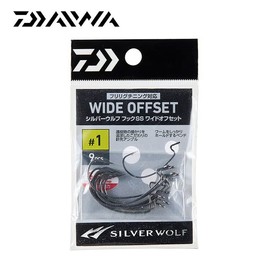DAIWA Silver Wolf Hook SS Wide Offset #2, 9 Pieces