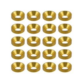 Dahszhi M5 20Pcs Finishing Countersunk Washers, Anodized Aluminum Alloy, Head Washers Gaskets Cup Shim,Yellow Gold