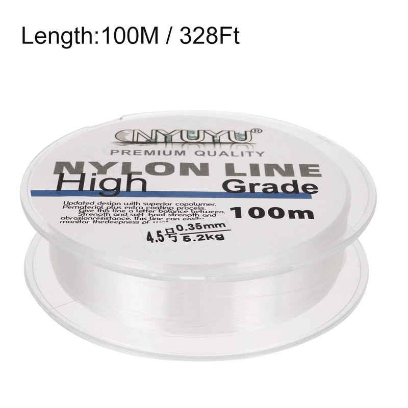 PATIKIL 328FT/109Yard 12lb Nylon Fishing Line, 4.5# Monofilament String Wire