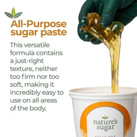 Nature’s Sugar Wax All-Purpose Sugaring Paste for Legs, Back, Arms, Chest - 32oz - Beginner-Friendly Sugar Wax Hair Removal for All Skin Types - Vegan & Cruelty-Free