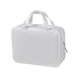 Natiform Pouch Large Capacity Vinyl Bath Pouch Travel Pouch Waterproof (White, M)