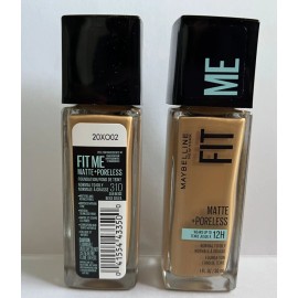 Maybelline New York 2XMaybelline FIT ME Matte + Poreless Foundation 310 Sun Beige 1 Oz Oil-Free-NEW