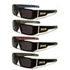 Locs Gangsta Sunglasses Various Combos 58 Style (4 Pack Blue,