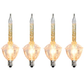 Abeja 4 Pack Multicolor Christmas Bubble Lights Replacement Bulbs Traditional Bubble Light Replacement E12 Candelabra Base (Not String Lights) 5W - for Xmas Christmas Decorations