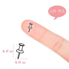 MAGJUCHE Thumbtack Planner Stickers, 120 Clear Push Pin Planner Labels Scrapbooking Crafting Stickers
