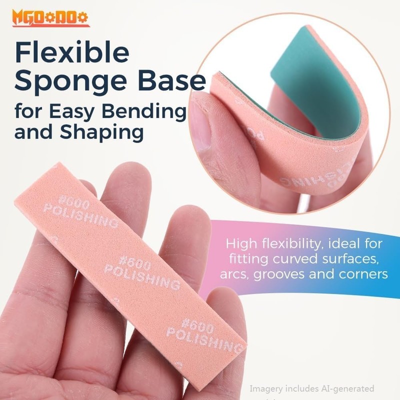 Mgoodoo 30Pcs Model Sanding Sponge Set,6 Grits (400/600/800/1000/1200/1500)